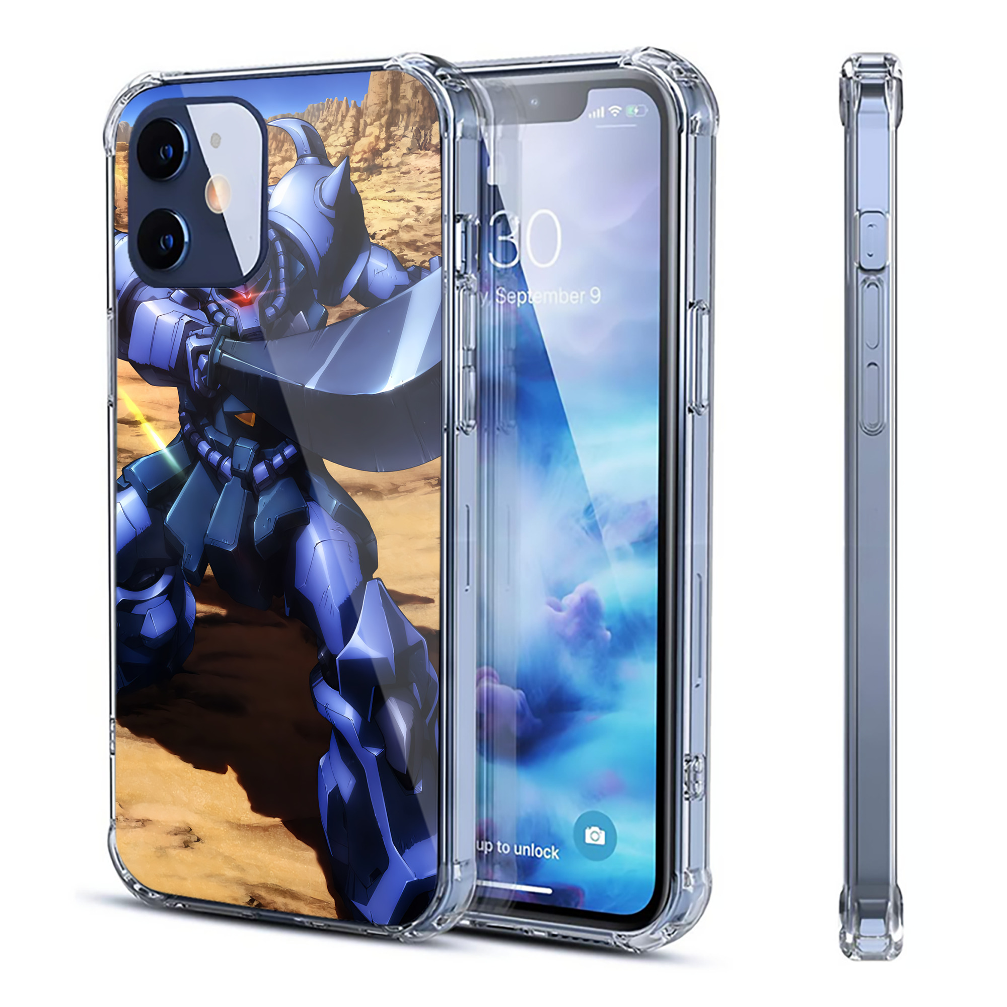 （画像用） 機動戦士ガンダム Mobile Suit Gundam 【iPhone 12シリーズ対応】透明スマホケース（クリアソフトケース）